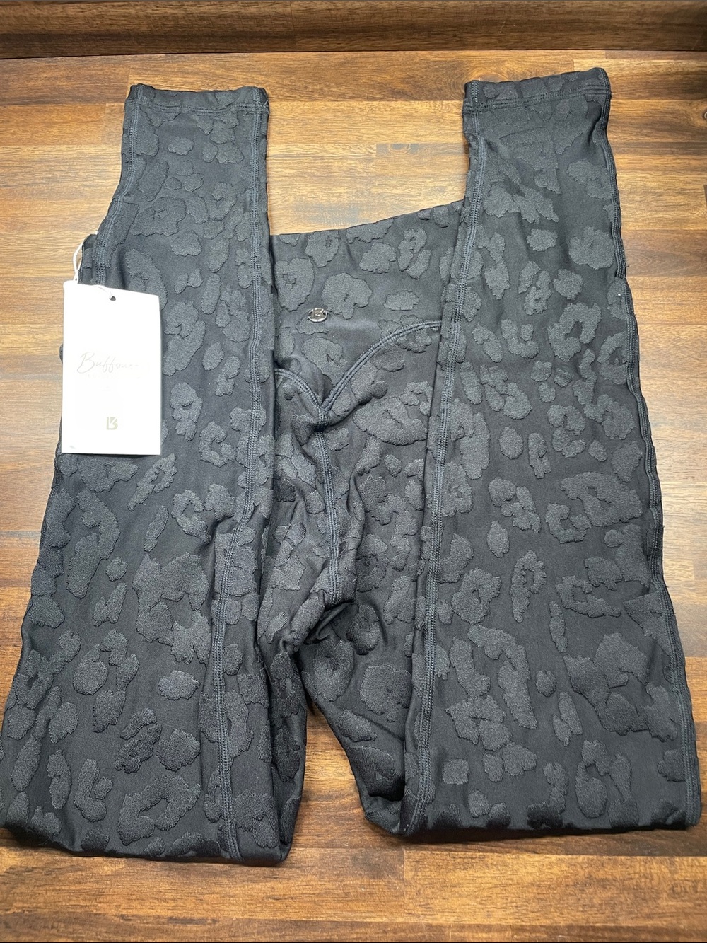 BuffBunny Black Textured Leopard High-Rise Leggings